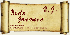 Neda Goranić vizit kartica